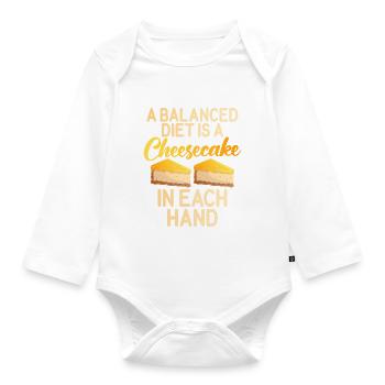 Cadeau de gâteau au fromage - Body Bébé bio manches longues - blanc - Devant