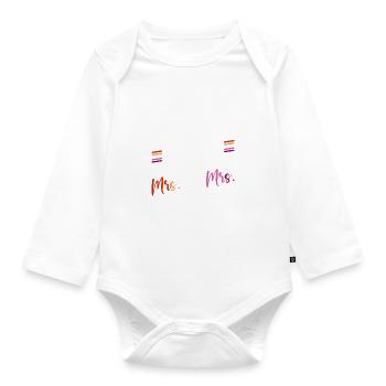 2026 Our first Christmas as Mrs. & Mrs. Homo - Organic Longsleeve Baby Bodysuit - white - Front