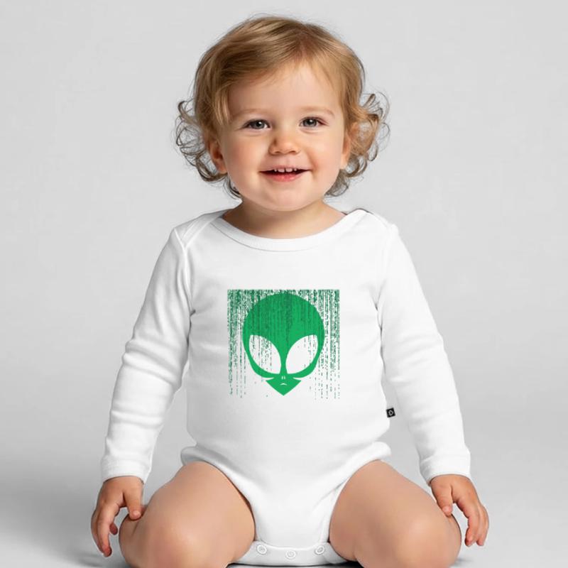 Extraterrestrial Algorithms Codes Effect Alien Pun Organic Longsleeve Baby Bodysuit