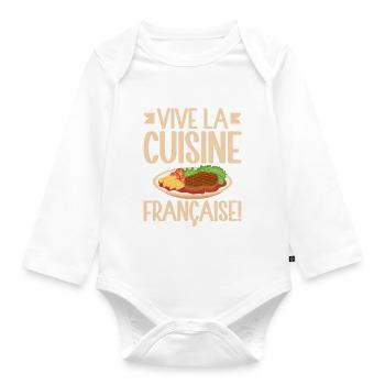 Cadeaux culinaires français - Body Bébé bio manches longues - blanc - Devant
