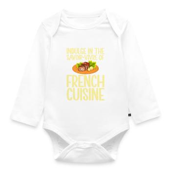 Cadeaux culinaires français - Body Bébé bio manches longues - blanc - Devant