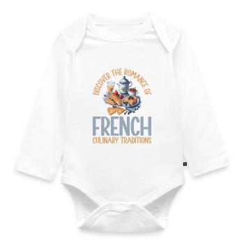 Cadeaux culinaires français - Body Bébé bio manches longues - blanc - Devant
