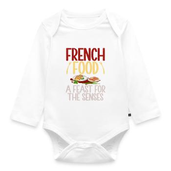 Cadeaux culinaires français - Body Bébé bio manches longues - blanc - Devant