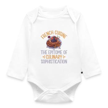 Cadeaux culinaires français - Body Bébé bio manches longues - blanc - Devant