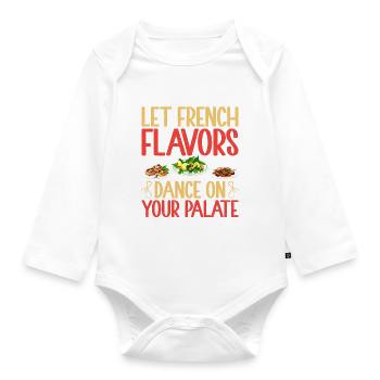 Cadeaux culinaires français - Body Bébé bio manches longues - blanc - Devant