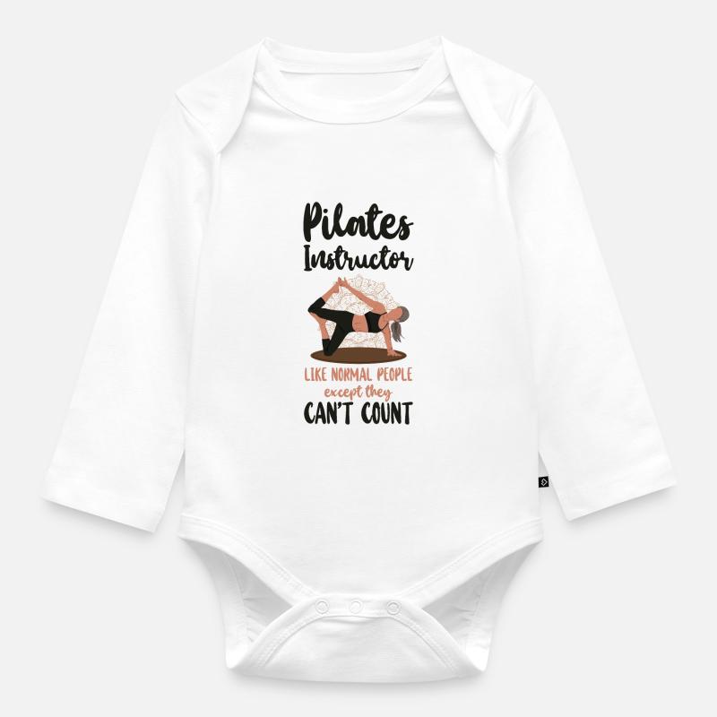 Instructeur de Pilates Professeur de Pilates - Body Bébé bio manches longues - blanc