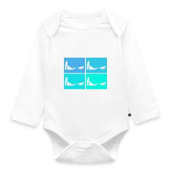Sledding Sled dogs - Organic Longsleeve Baby Bodysuit - white - Front