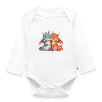 Baby Dragon Dragon Children - Organic Longsleeve Baby Bodysuit - white - Front