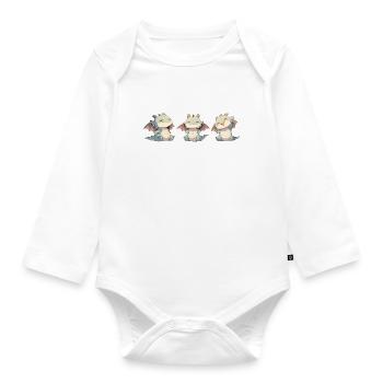 Dragon Yoga Kawaii Dragon Kids - Organic Longsleeve Baby Bodysuit - white - Front
