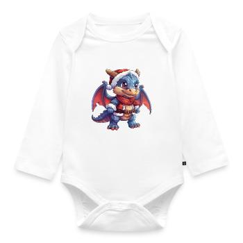 Dragon en tant que Père Noël Noël Dragon Enfant - Body Bébé bio manches longues - blanc - Devant