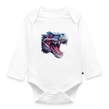 Drache Zombie Halloween Drache Kinder - Baby Bio-Langarm-Body - Weiß - Vorne