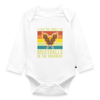 Cadeaux pour les amateurs de boulettes de viande - Body Bébé bio manches longues - blanc - Devant
