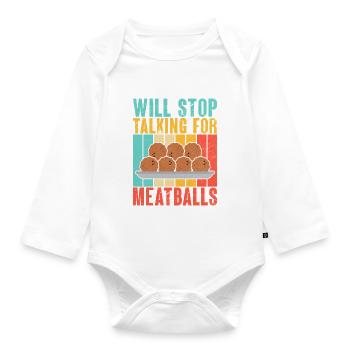 Cadeaux pour les amateurs de boulettes de viande - Body Bébé bio manches longues - blanc - Devant