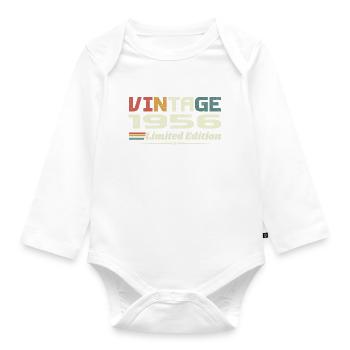 Vintage 1956 Gift 1956 Birthday 1956 Retro - Organic Longsleeve Baby Bodysuit - white - Front