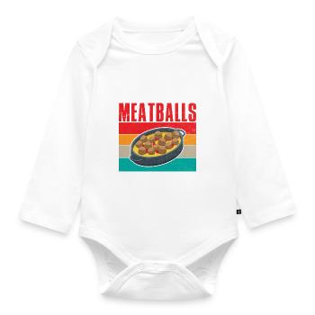 Meatball Lovers Gifts - Baby Bio-Langarm-Body - Weiß - Vorne