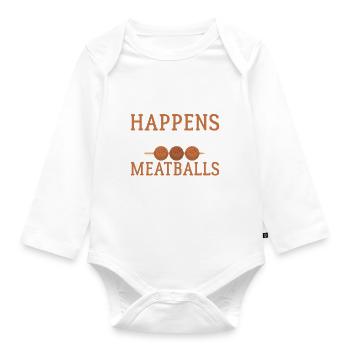 Meatball Lovers Gifts - Baby Bio-Langarm-Body - Weiß - Vorne