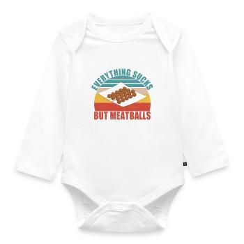 Cadeaux pour les amateurs de boulettes de viande - Body Bébé bio manches longues - blanc - Devant