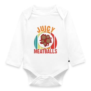 Cadeaux pour les amateurs de boulettes de viande - Body Bébé bio manches longues - blanc - Devant