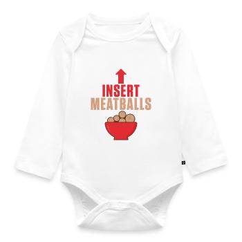 Meatball Lovers Gifts - Baby Bio-Langarm-Body - Weiß - Vorne
