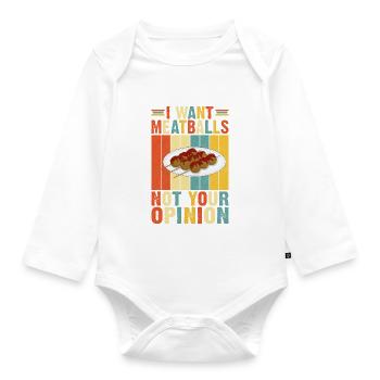 Cadeaux pour les amateurs de boulettes de viande - Body Bébé bio manches longues - blanc - Devant