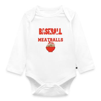 Meatball Lovers Gifts - Baby Bio-Langarm-Body - Weiß - Vorne