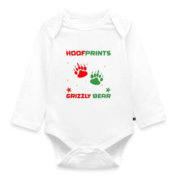 Grizzlybär Weihnachten Braunbär - Baby Bio-Langarm-Body - Weiß - Vorne