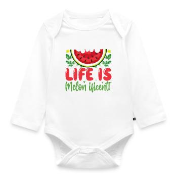 Melon Gift - Baby Bio-Langarm-Body - Weiß - Vorne