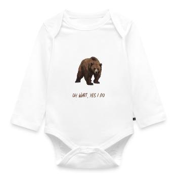 Grizzly Ours brun Ours brun - Body Bébé bio manches longues - blanc - Devant
