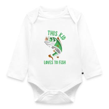 Dieses Kind liebt das Angeln - Baby Bio-Langarm-Body - Weiß - Vorne