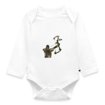 Bogensport Bogenschütze Bogenschießen Pfeil Bogen - Baby Bio-Langarm-Body - Weiß - Vorne
