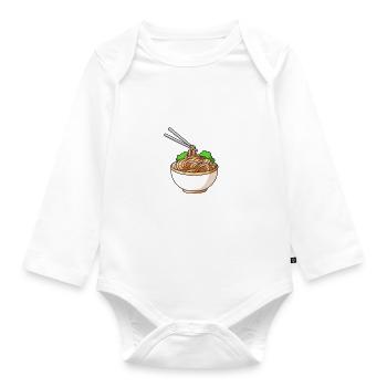 Noodle Lover Gifts - Baby Bio-Langarm-Body - Weiß - Vorne