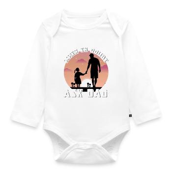 Im Zweifelsfall Papa fragen - Baby Bio-Langarm-Body - Weiß - Vorne