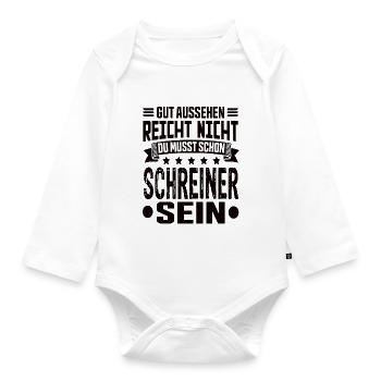 Schreiner Schreinermeister Schreinerei Schreiner - Baby Bio-Langarm-Body - Weiß - Vorne