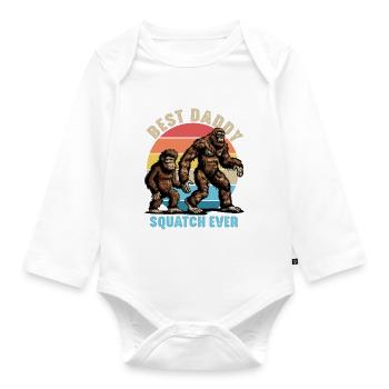Best Daddy Squatch Ever - Organic Longsleeve Baby Bodysuit - white - Front