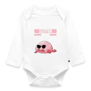 Cute Blob Fish Ugly Fish - Organic Longsleeve Baby Bodysuit - white - Front