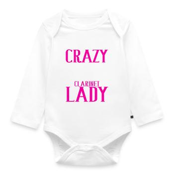 Clarinet Wind Instrument Clarinet player - Organic Longsleeve Baby Bodysuit - white - Front