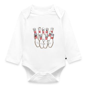 Bowler Sport Hobby Quilles de bowling - Body Bébé bio manches longues - blanc - Devant