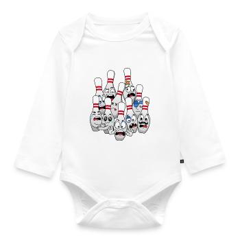 Bowler Sport Hobby Quille de bowling - Body Bébé bio manches longues - blanc - Devant
