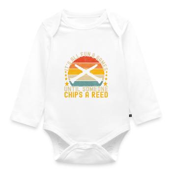 Clarinet Wind Instrument Clarinet player - Organic Longsleeve Baby Bodysuit - white - Front