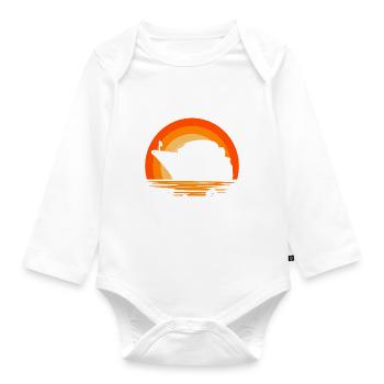 Kreuzfahrt Urlaub Kreuzfahrtschiff - Baby Bio-Langarm-Body - Weiß - Vorne