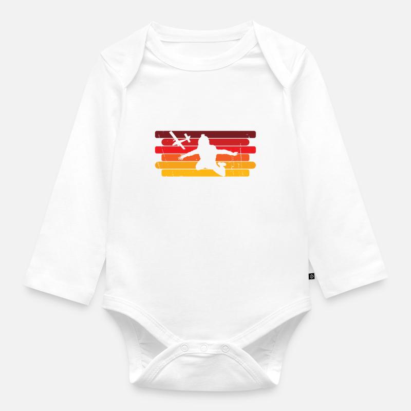 Maillot Skydive Freefly Fallschirmspringer Parachutisme - Body Bébé bio manches longues - blanc