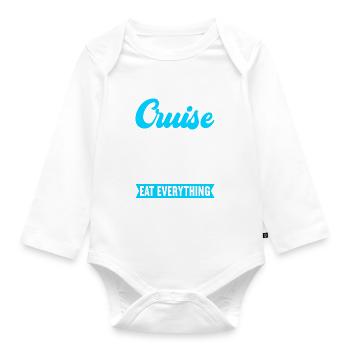 Kreuzfahrt Urlaub Kreuzfahrtschiff - Baby Bio-Langarm-Body - Weiß - Vorne