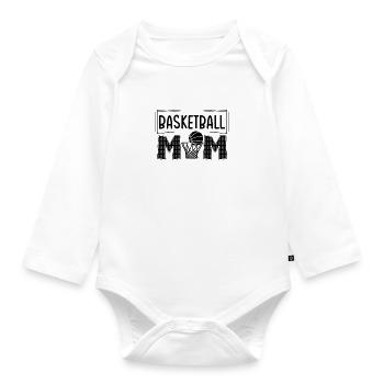 Basketball Player Basketball Player Basketball Mom - Organic Longsleeve Baby Bodysuit - white - Front