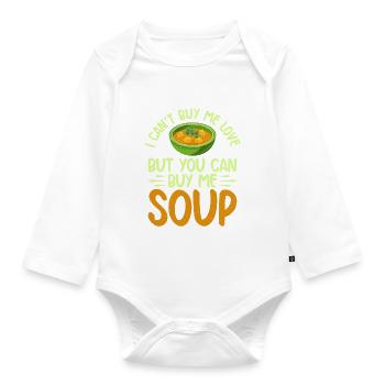 Soup Lovers Gifts - Baby Bio-Langarm-Body - Weiß - Vorne