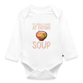 Cadeaux pour les amateurs de soupe - Body Bébé bio manches longues - blanc - Devant