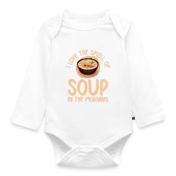 Soup Lovers Gifts - Baby Bio-Langarm-Body - Weiß - Vorne