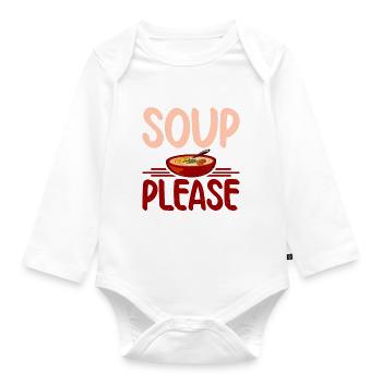 Soup Lovers Gifts - Baby Bio-Langarm-Body - Weiß - Vorne