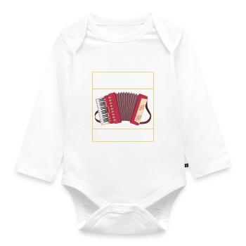 Accordéoniste Accordéoniste - Body Bébé bio manches longues - blanc - Devant