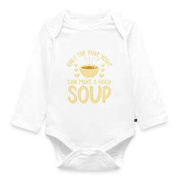Soup Lovers Gifts - Baby Bio-Langarm-Body - Weiß - Vorne