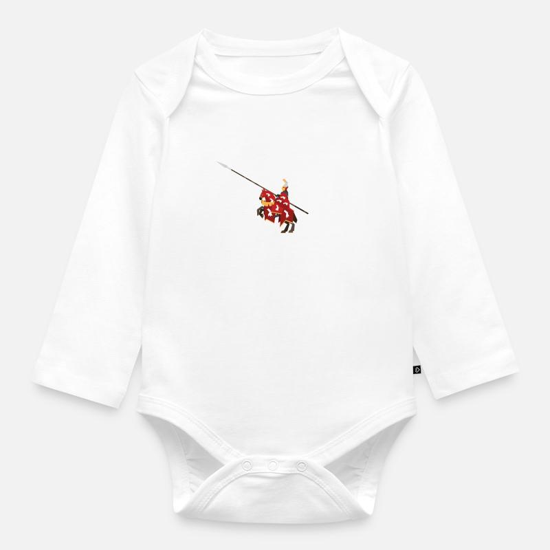 Chevalier rouge - Body Bébé bio manches longues - blanc
